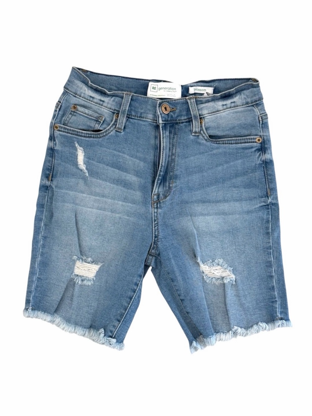 RE Generation Celebrity Pink Juniors 1 Denim Shorts Blossom Bermuda Distressed